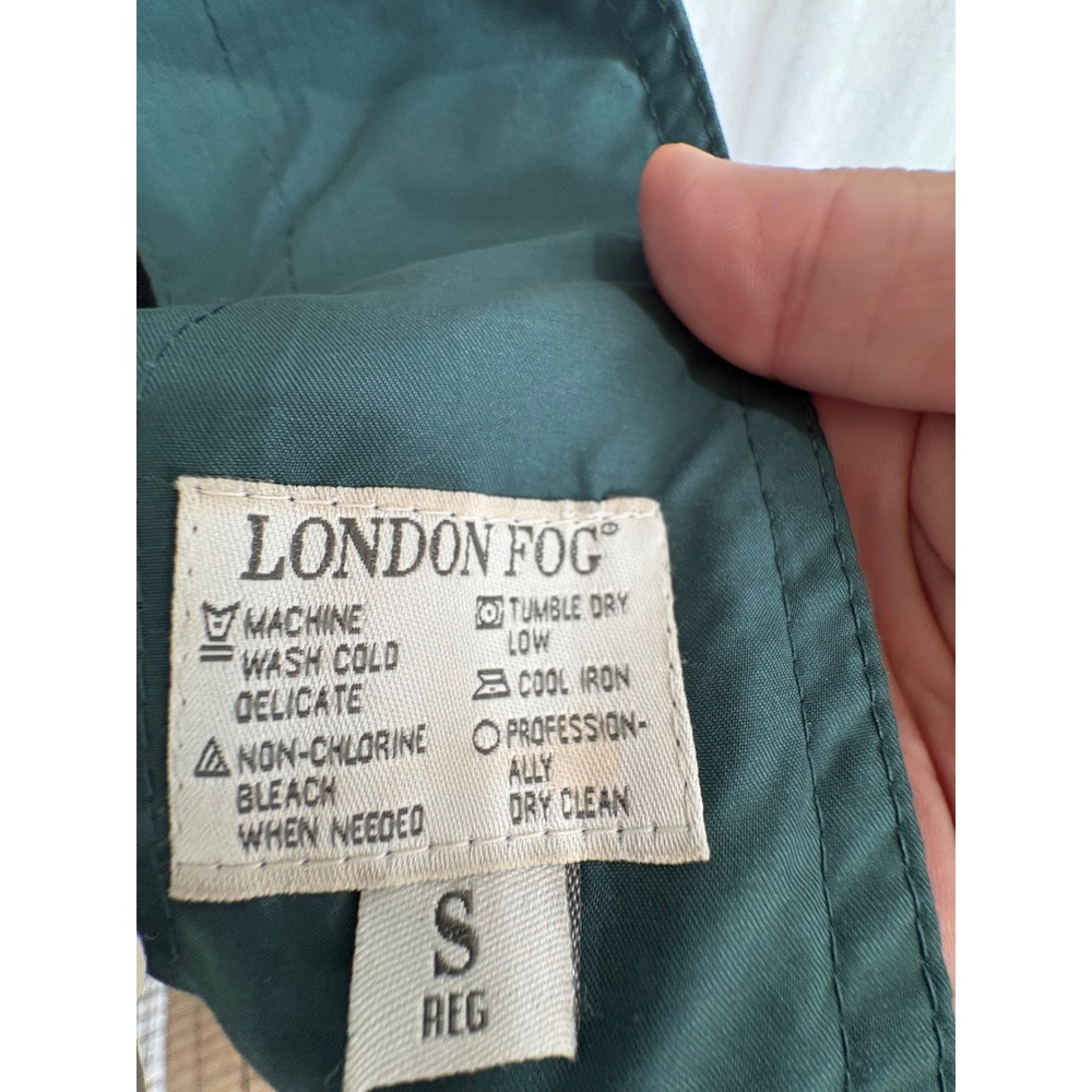 London Fog Forest Green Hooded Trench Coat with Removable Liner Small Reg - Picture 4 of 5